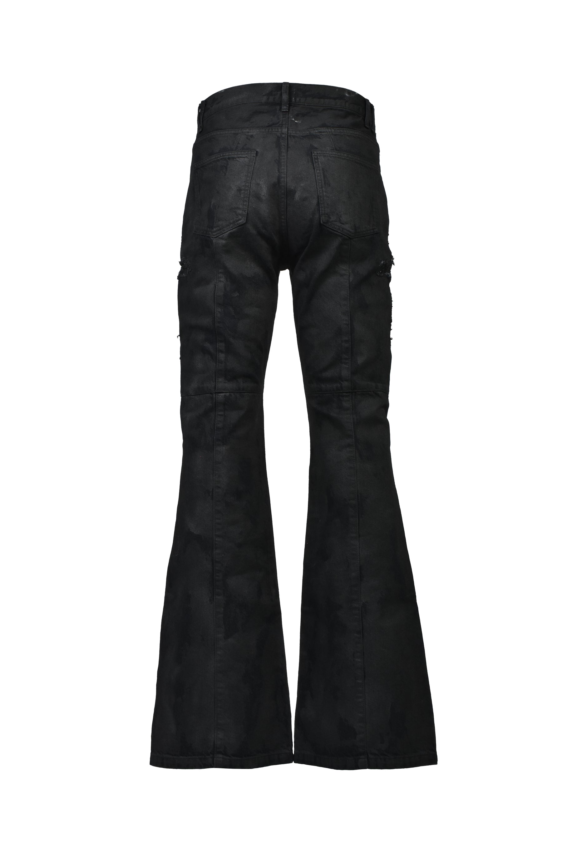 COATING DENIM FLARE PANTS / BLK