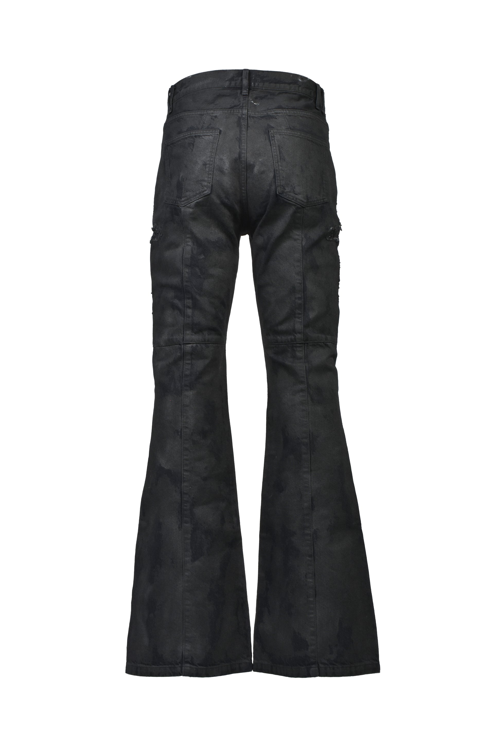 COATING DENIM FLARE PANTS / BLK