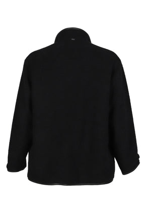 CASHMERE ZIP UP JACKET W / SILVER ZIPPER (BABY CASH) / BLK