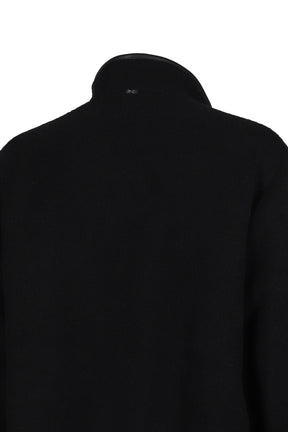 CASHMERE ZIP UP JACKET W / SILVER ZIPPER (BABY CASH) / BLK