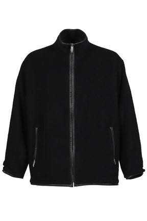 CASHMERE ZIP UP JACKET W / SILVER ZIPPER (BABY CASH) / BLK