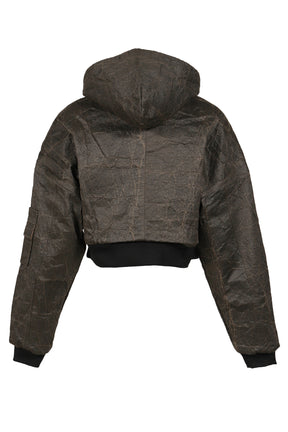 BERLIN CROPPED BOMBER JACKET -VINTAGE CANVAS- (EXCLUSIVE) / VINTAGE BRW 