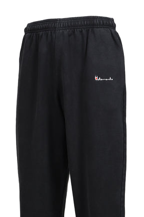 ATHLETIC LOGO ELASTIC SWEATPANTS / BLK