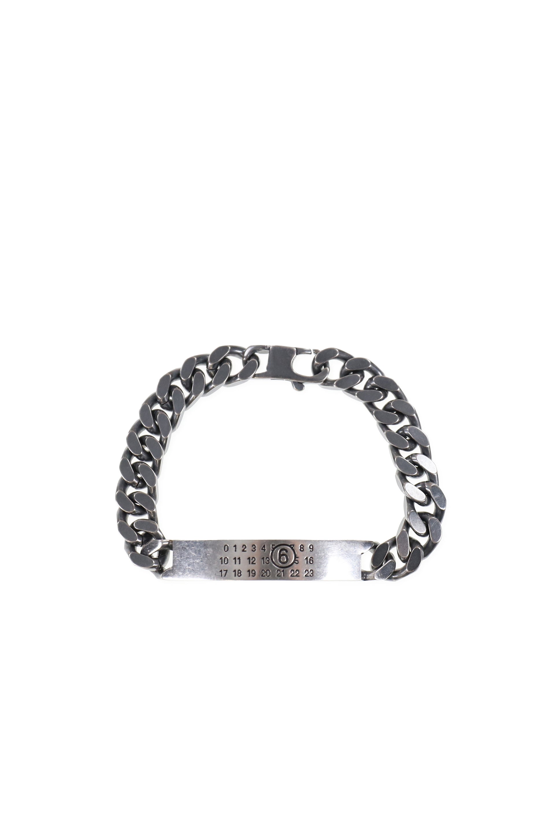 MINIMAL LOGO ID TAG CURB BRACELET / ARGENTO BRUNITO