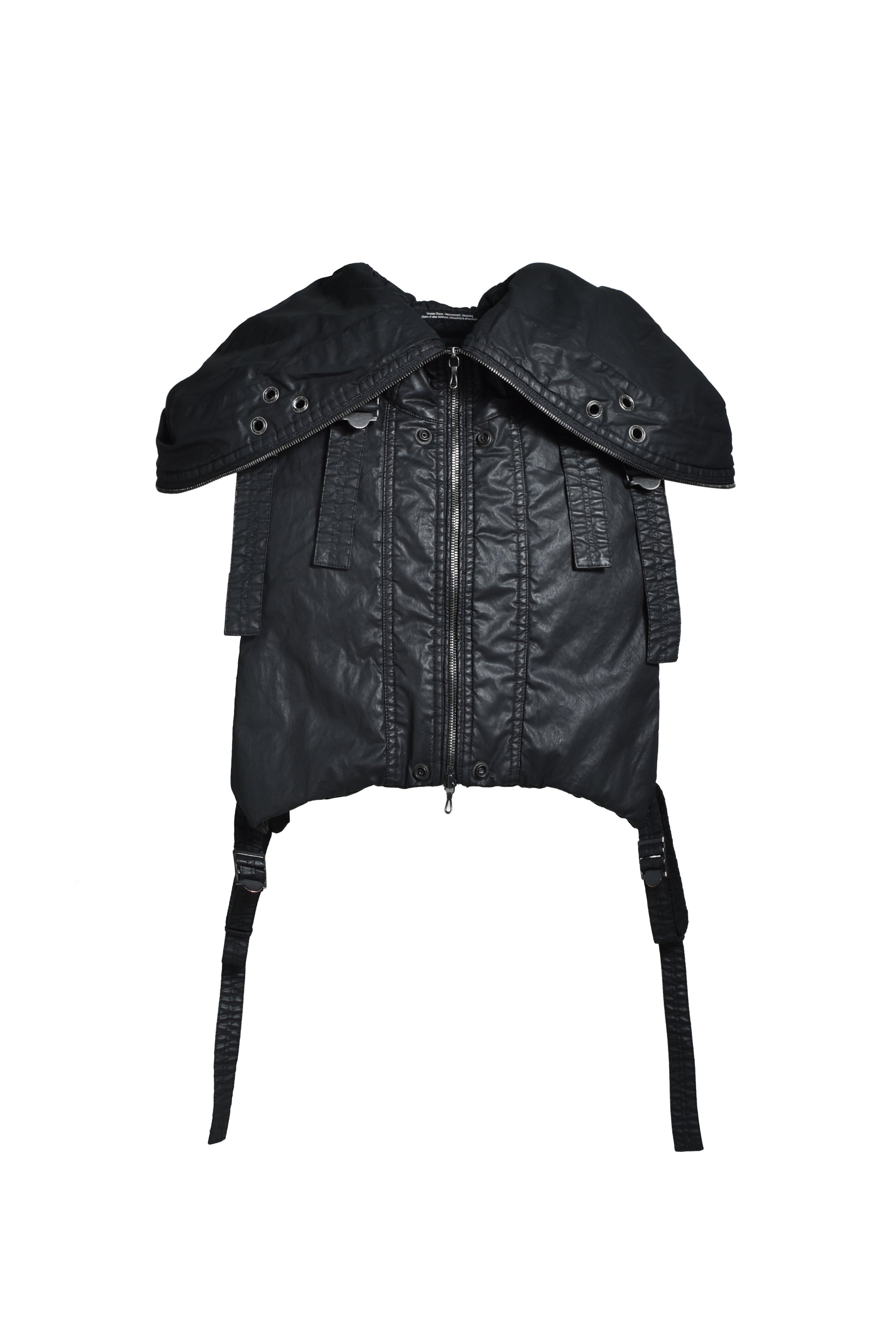 COATED CLOTH VEST / BLK