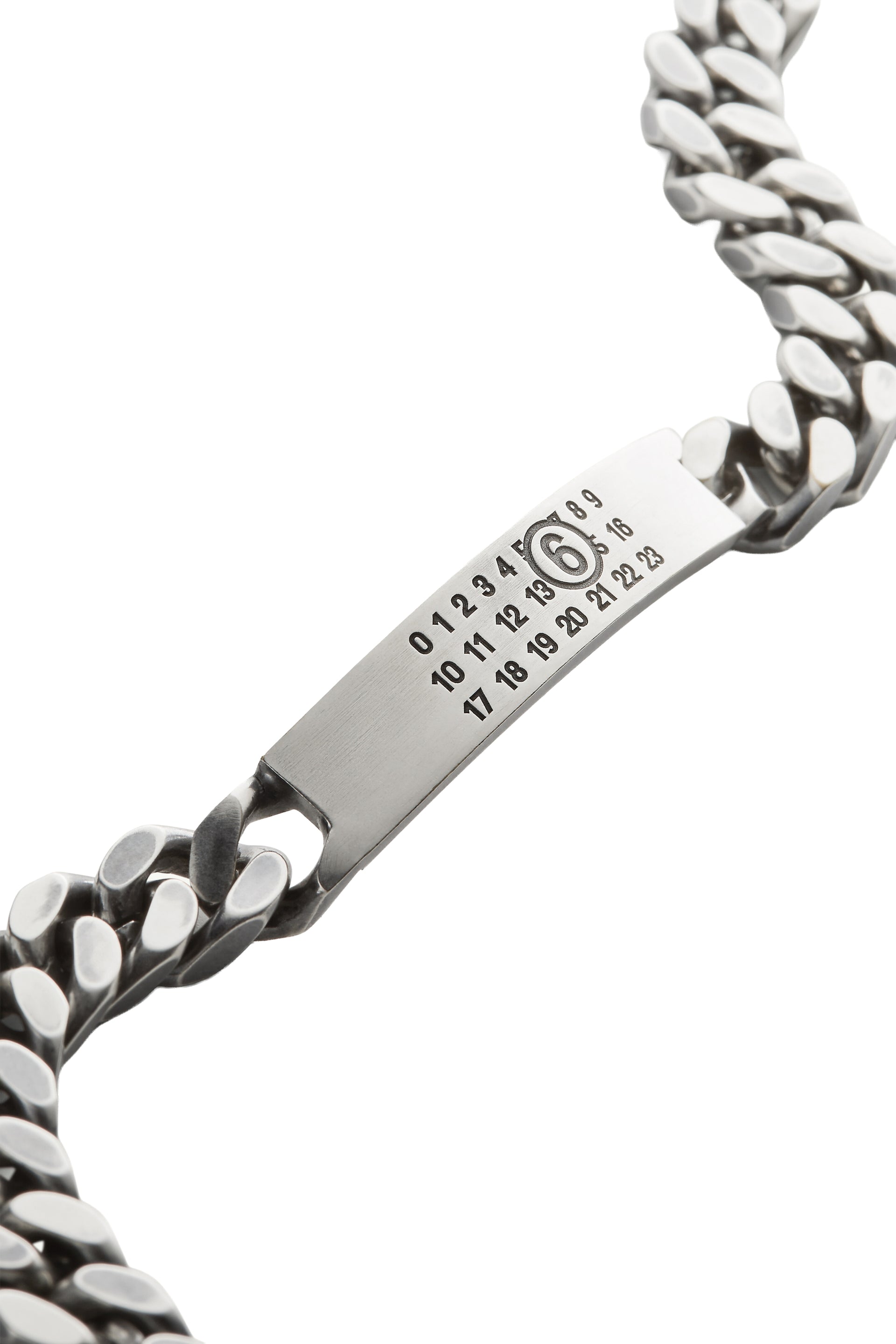 MINIMAL LOGO ID TAG CURB BRACELET / ARGENTO BRUNITO