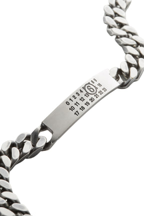 MINIMAL LOGO ID TAG CURB BRACELET / ARGENTO BRUNITO 