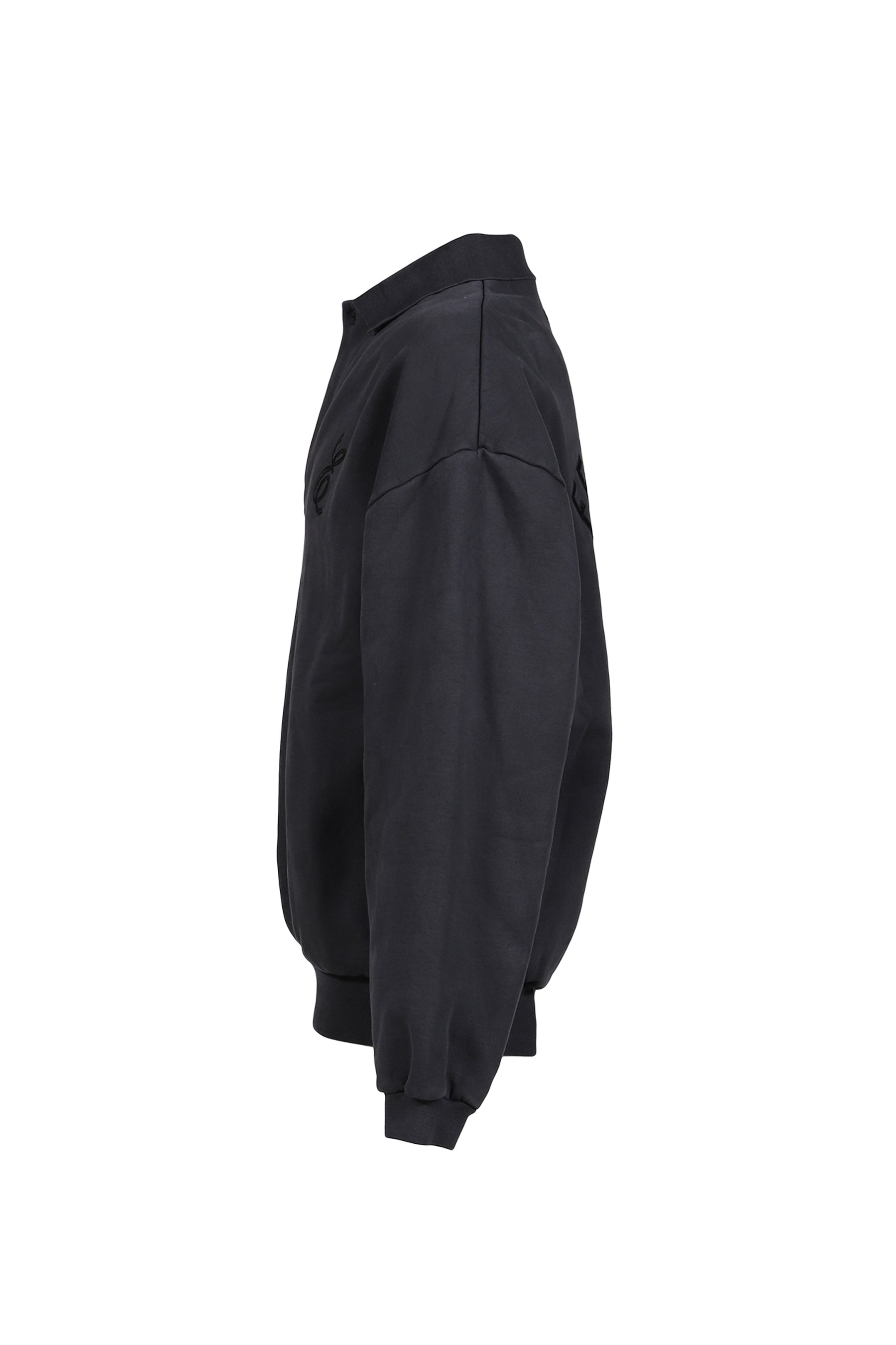 90'S FIT POLO SWEATSHIRT / VTG BLK