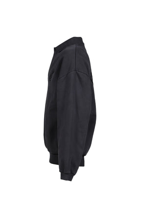 90'S FIT POLO SWEATSHIRT / VTG BLK