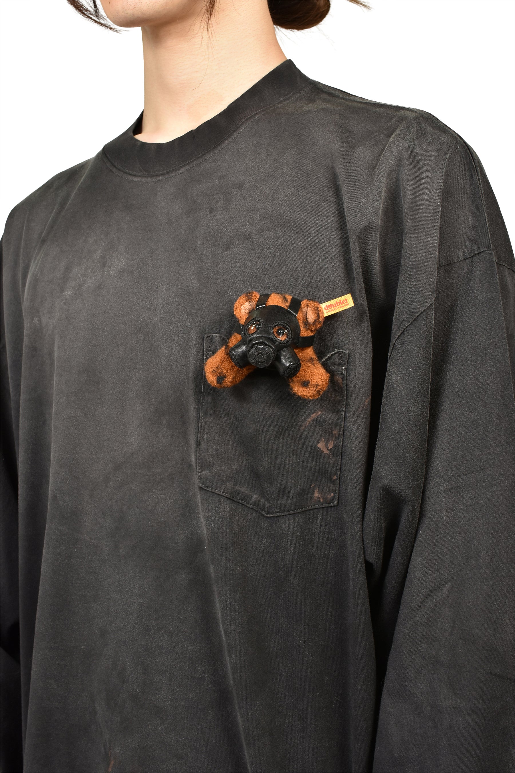 GAS MASK BEAR LONG SLEEVE T-SHIRT / BLK