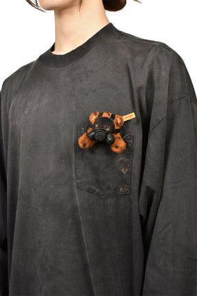 GAS MASK BEAR LONG SLEEVE T-SHIRT / BLK