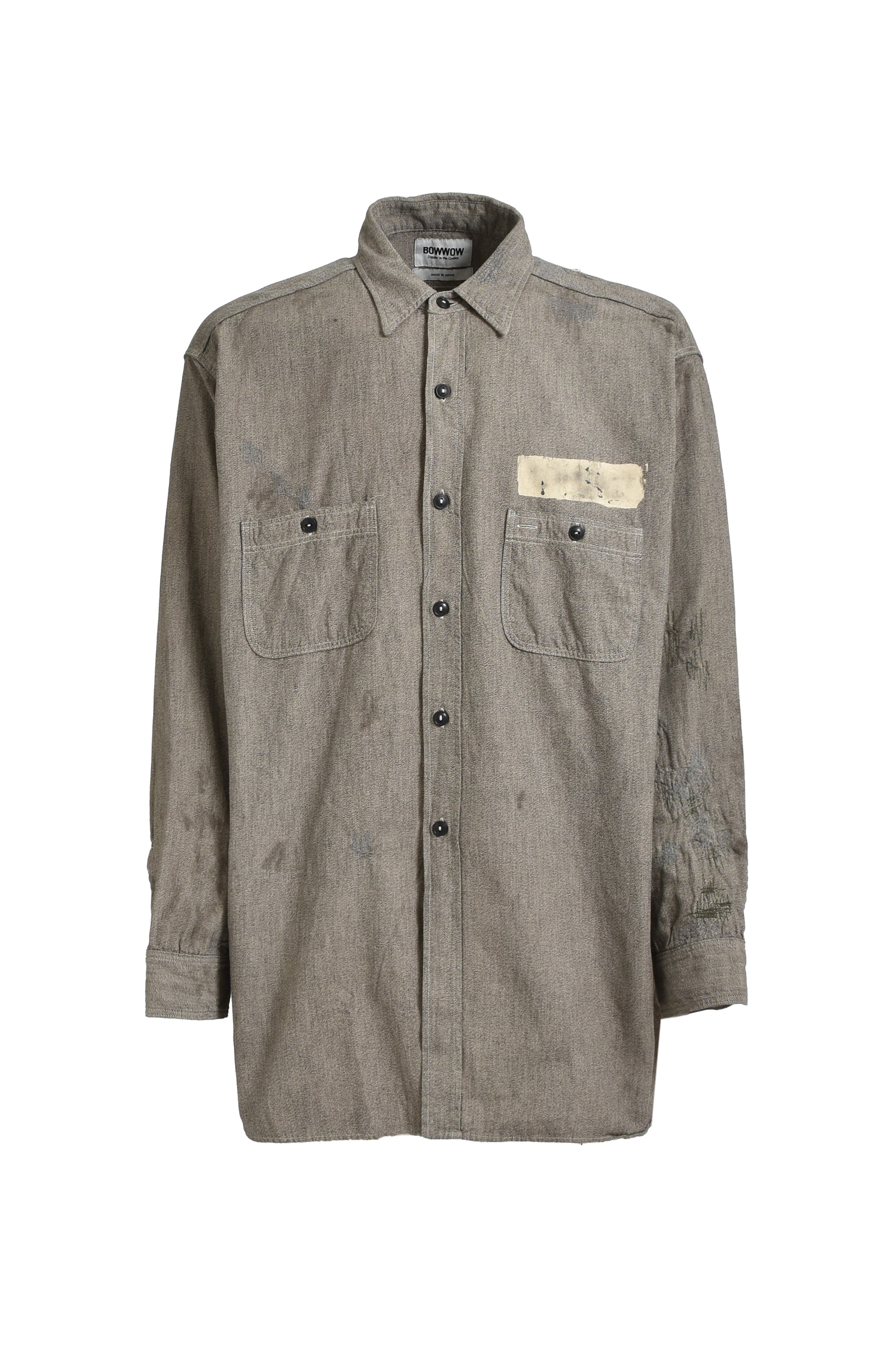 PRISONER BLACK CHAMBRAY SHIRTS / BLK REPAIED