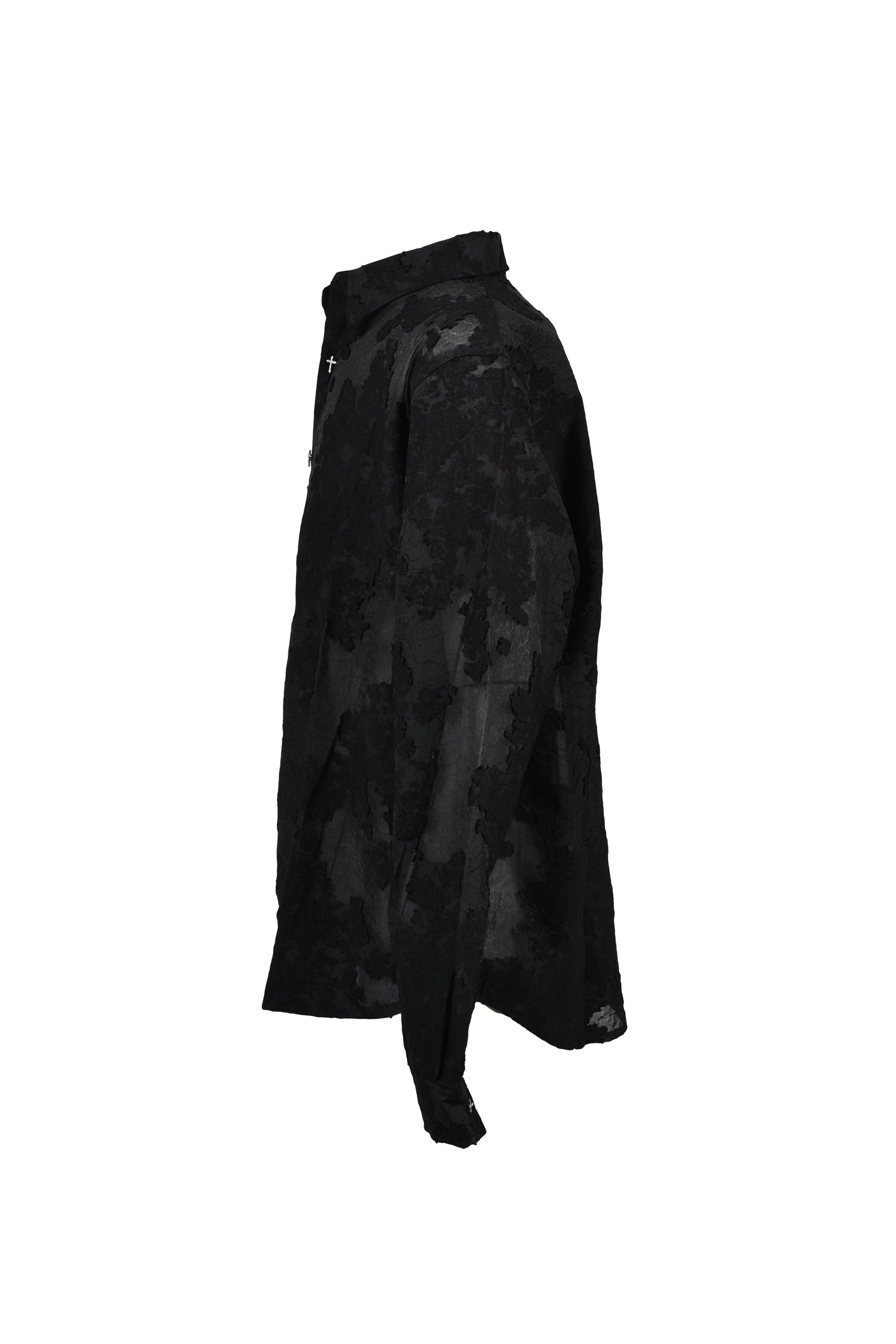 BLACK FLOWERS L/S SHIRT / BLK