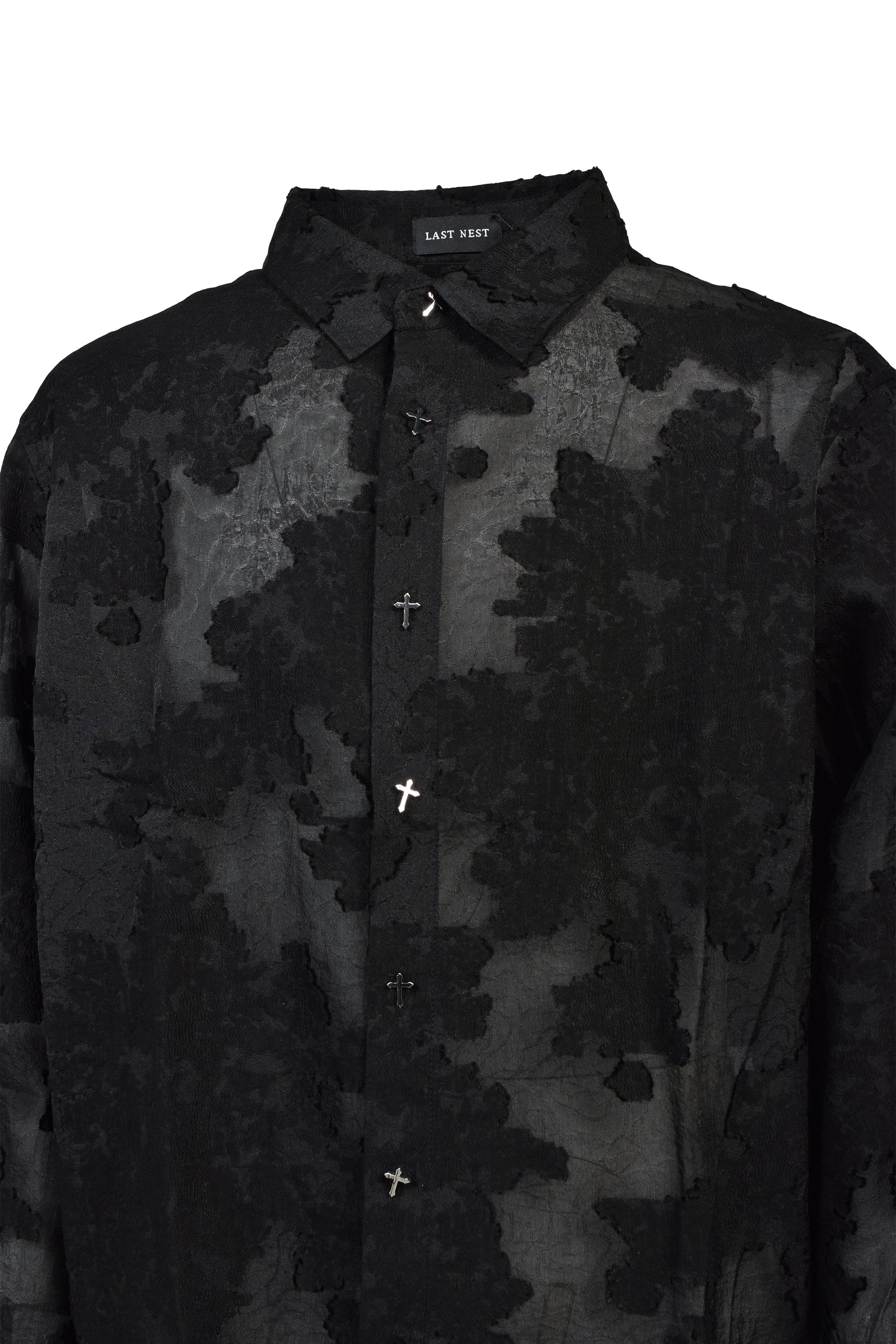 BLACK FLOWERS L/S SHIRT / BLK