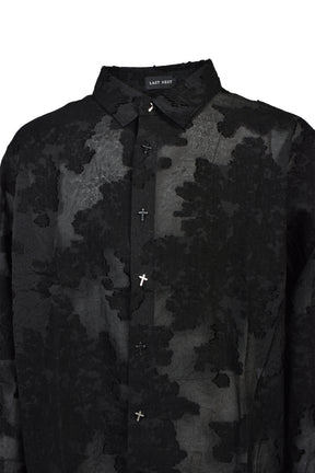 BLACK FLOWERS L/S SHIRT / BLK