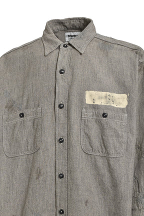 PRISONER BLACK CHAMBRAY SHIRTS / BLK REPAIED