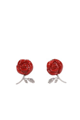 CERAMICS ROSE EARRING / RED