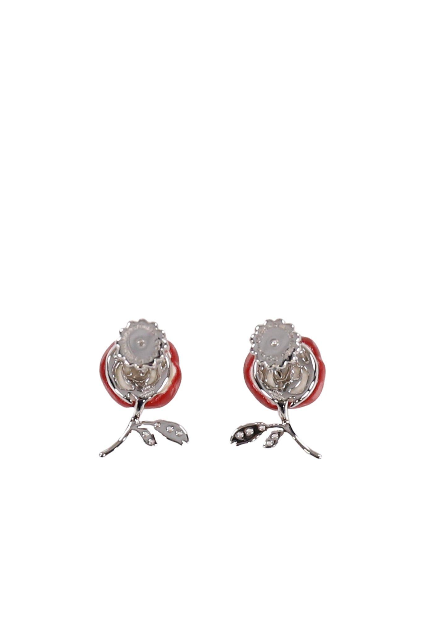 CERAMICS ROSE EARRING / RED