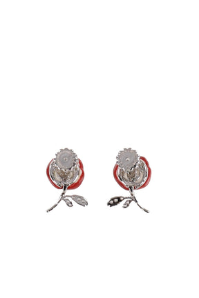CERAMICS ROSE EARRING / RED