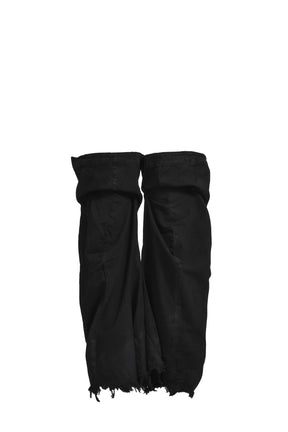 DISTRESSED DENIM LEG WARMER / BLK