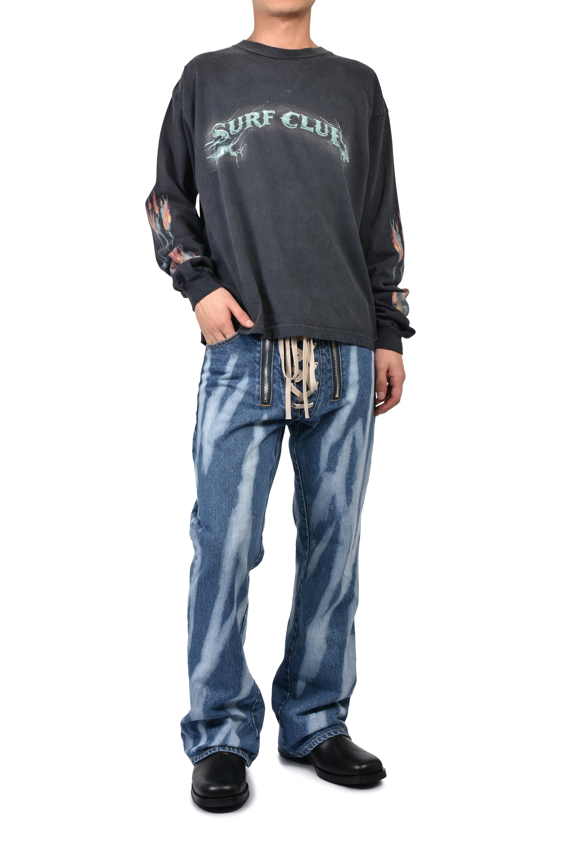 SURF CLUB L/S T-SHIRTS / BLK