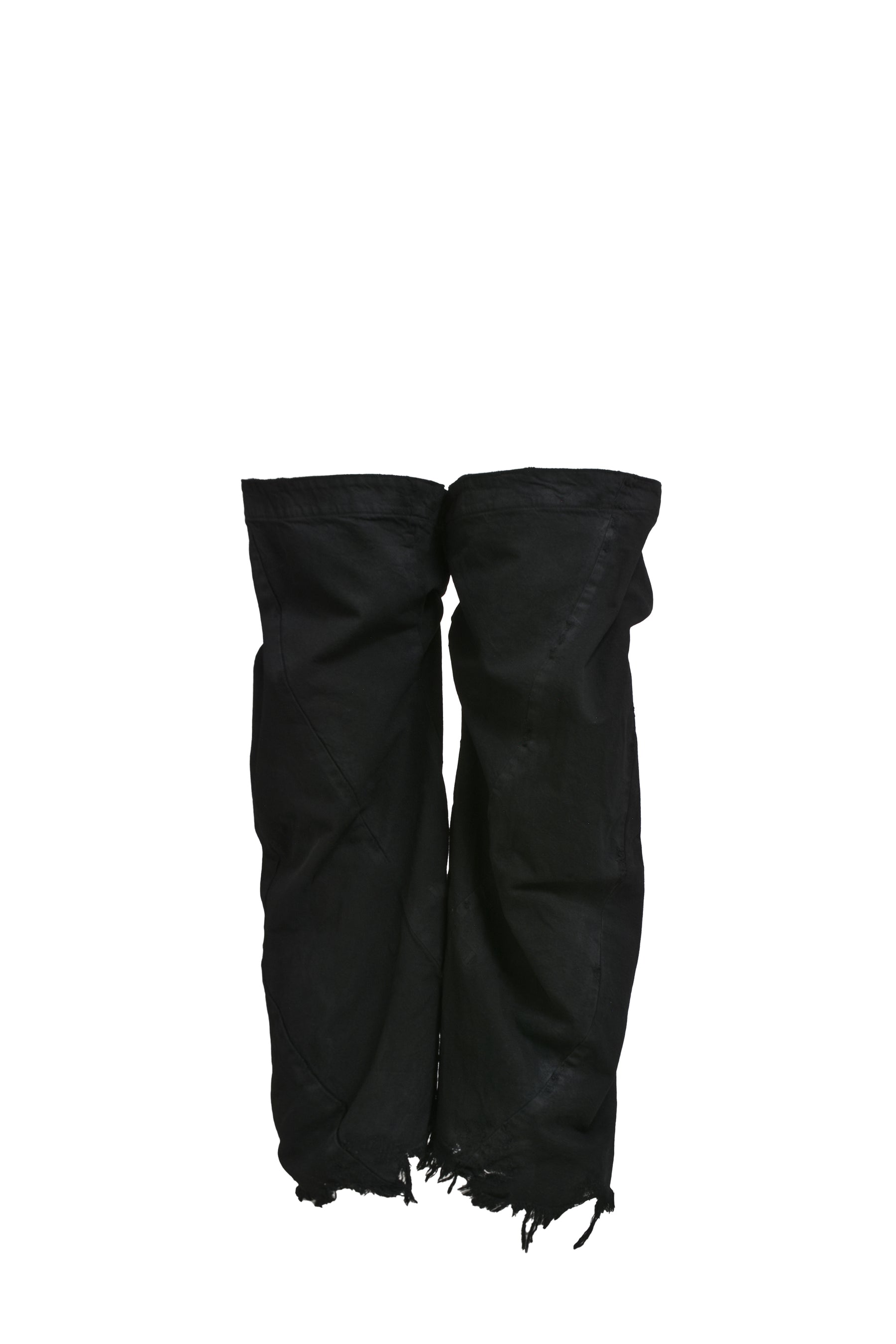 DISTRESSED DENIM LEG WARMER / BLK