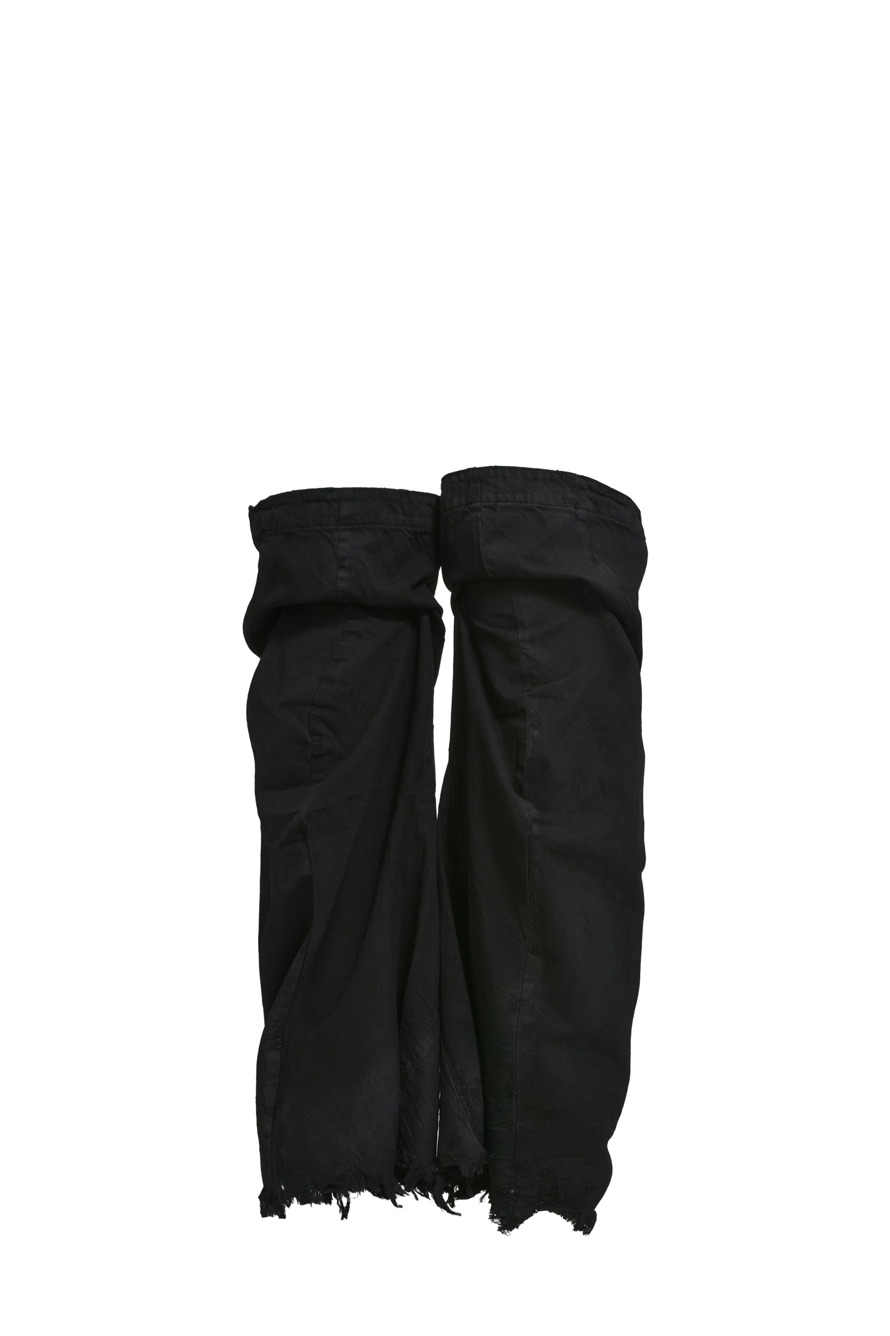 DISTRESSED DENIM LEG WARMER / BLK