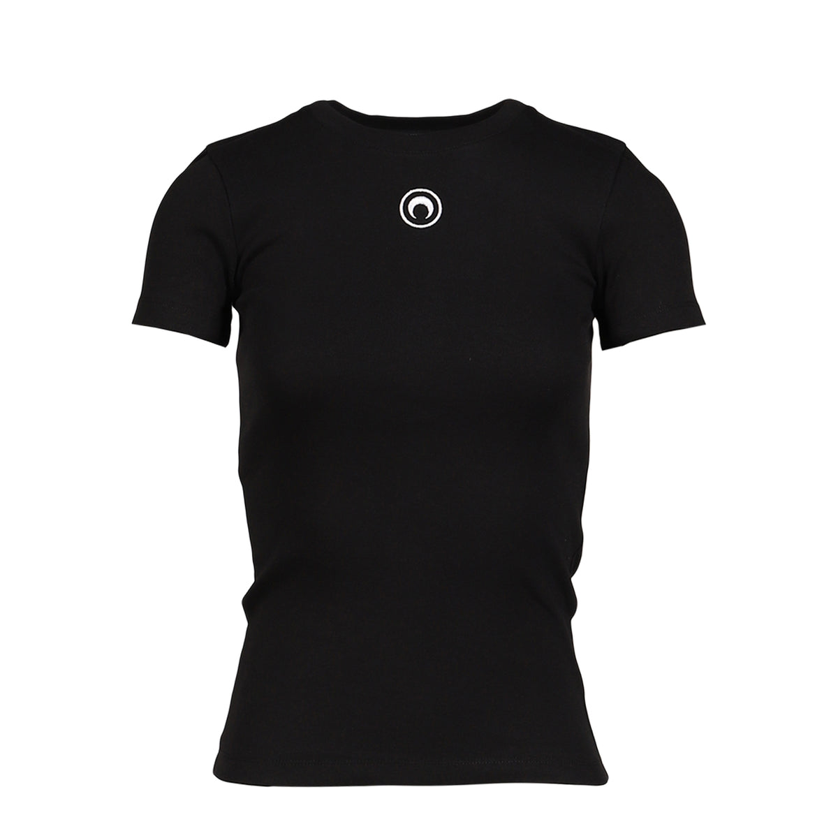 Marine Serre SS26 MOON LOGO JERSEY SS BABY FIT T-SHIRT / BLK - NUBIAN