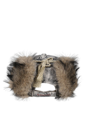 STAR SWOOSH FAUX FUR BASEBALL CAP / GRY