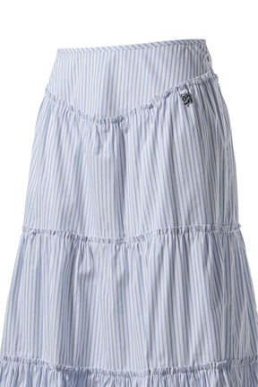 RODEO TIERED RUFFLE SKIRT / STRIPE