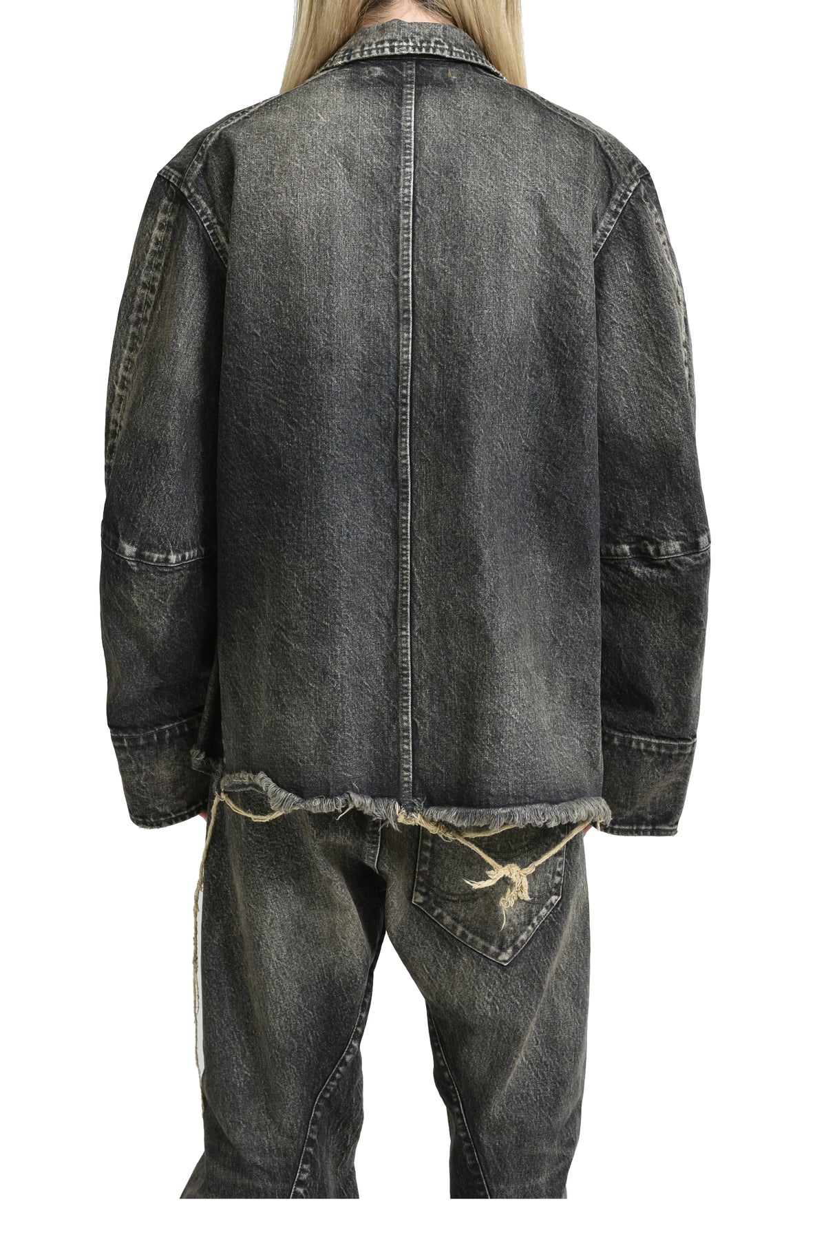 USED FINISH DENIM JACKET / BLK