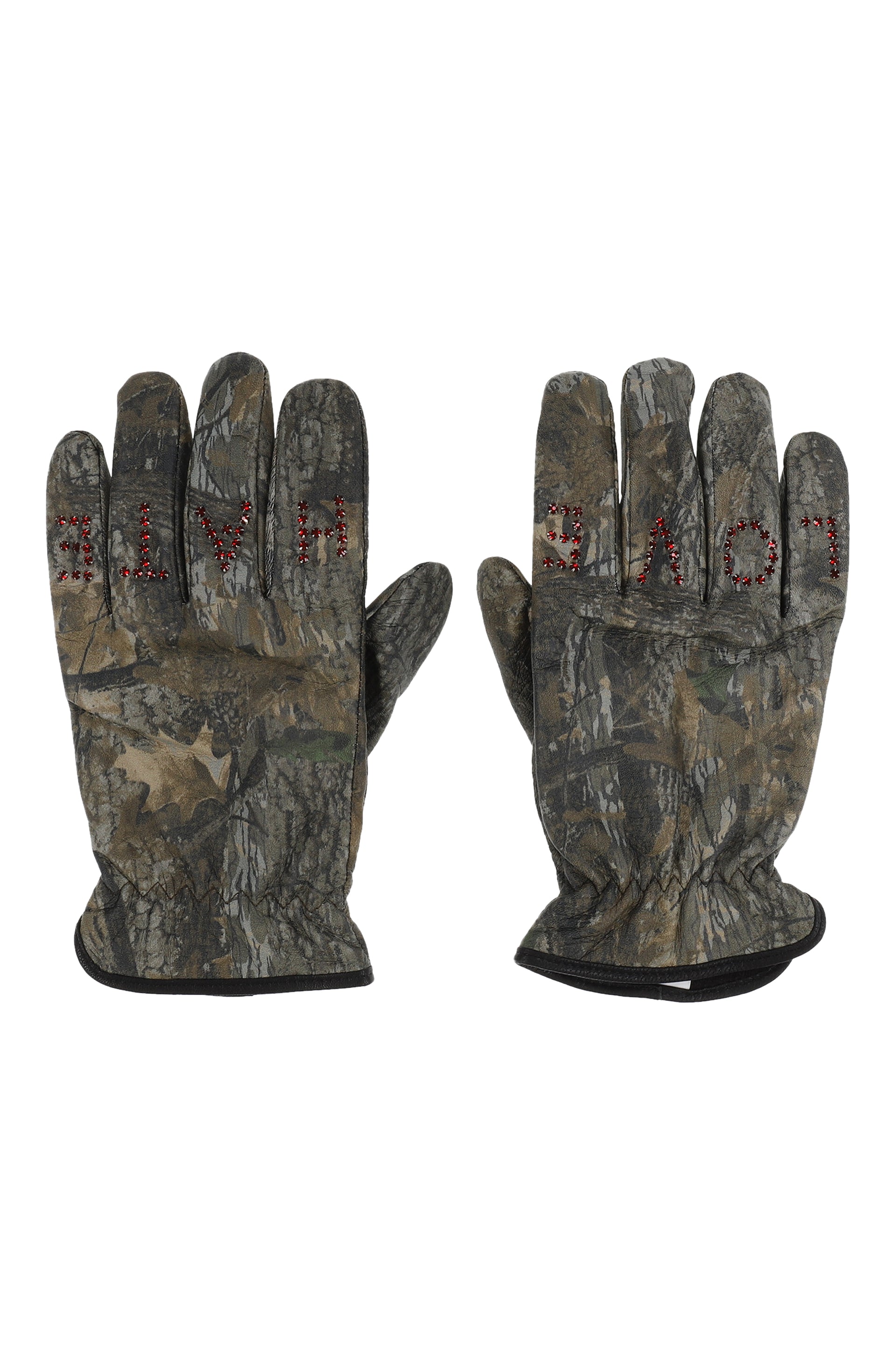 LOVE // HATE LEATHER GLOVES / CAMO