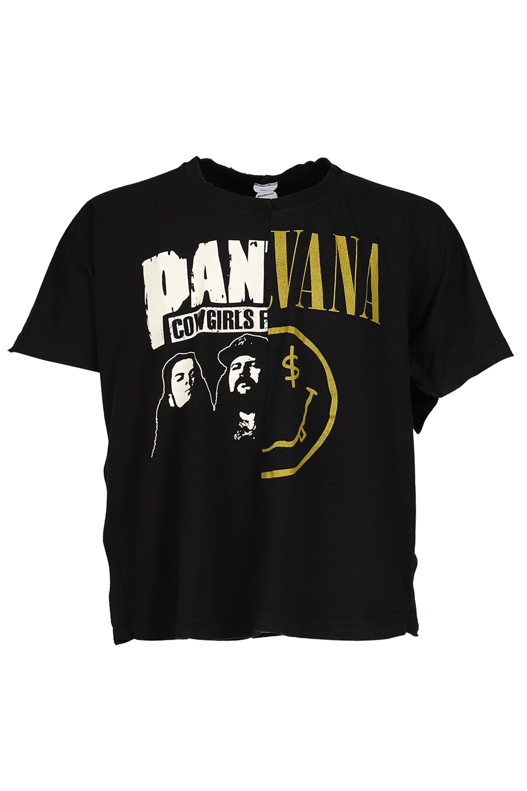 FAKE SHOULDER SEAM T SHIRTS / BLK