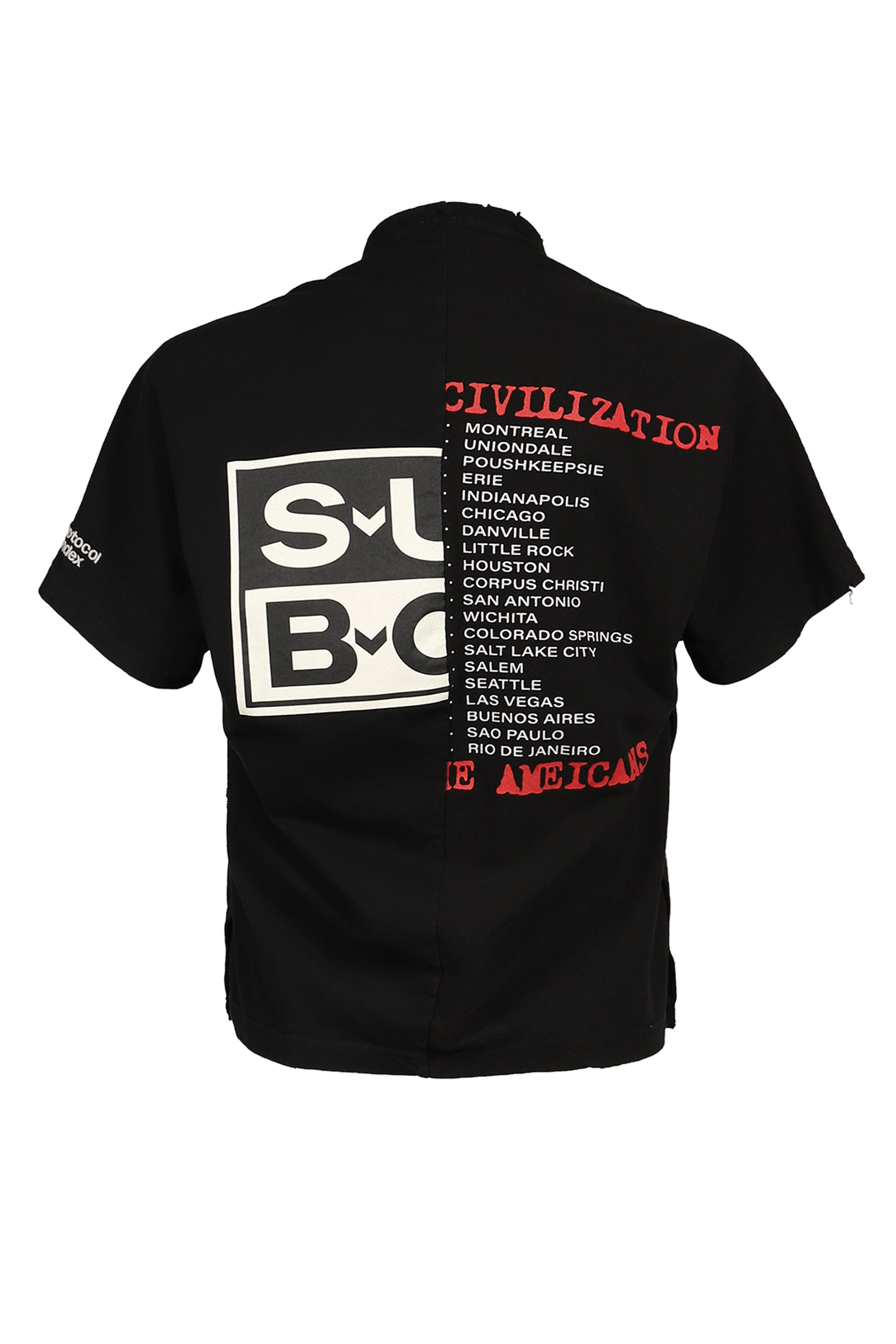 FAKE SHOULDER SEAM T SHIRTS / BLK