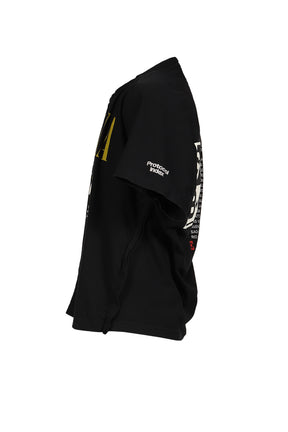 FAKE SHOULDER SEAM T SHIRTS / BLK