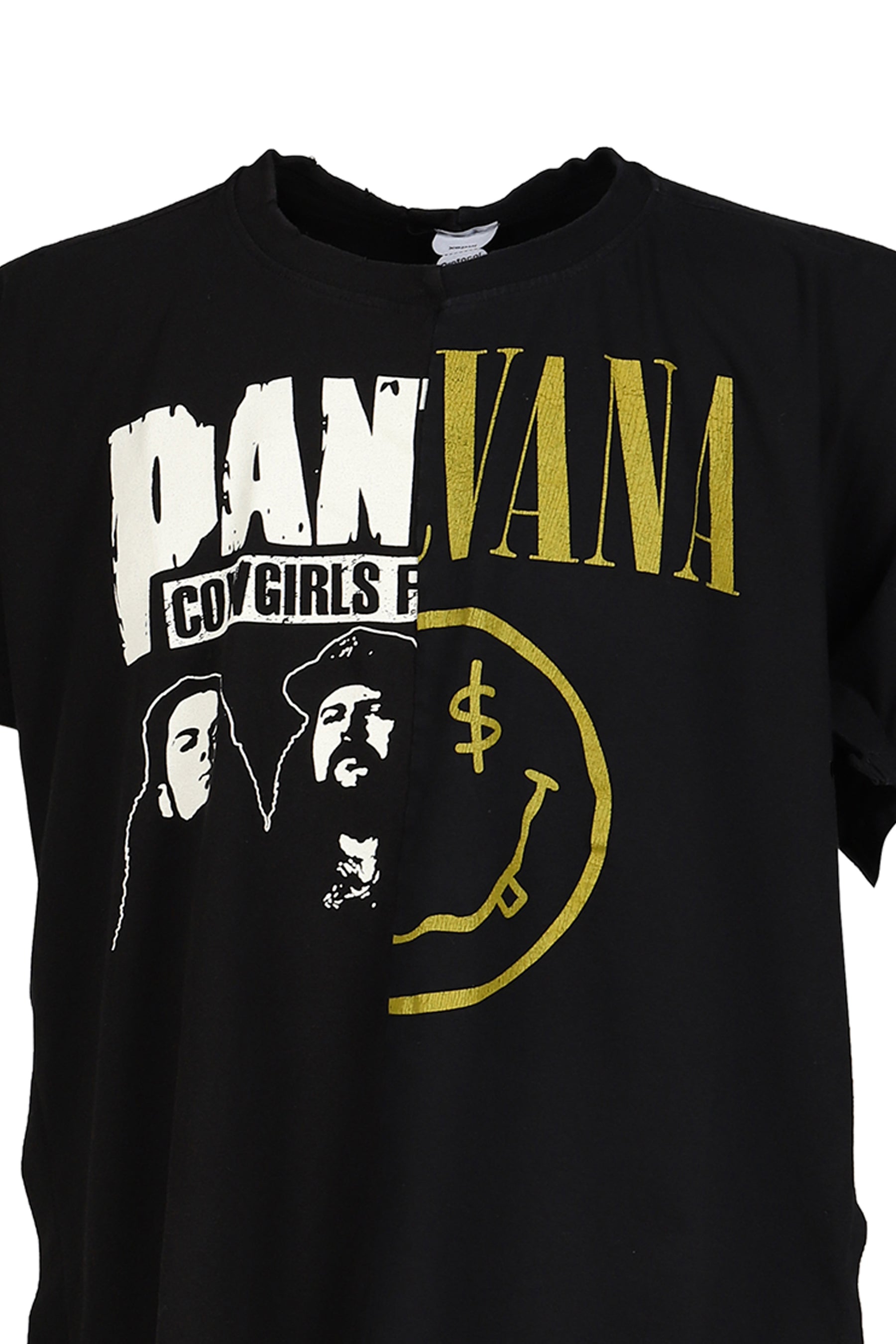 FAKE SHOULDER SEAM T SHIRTS / BLK