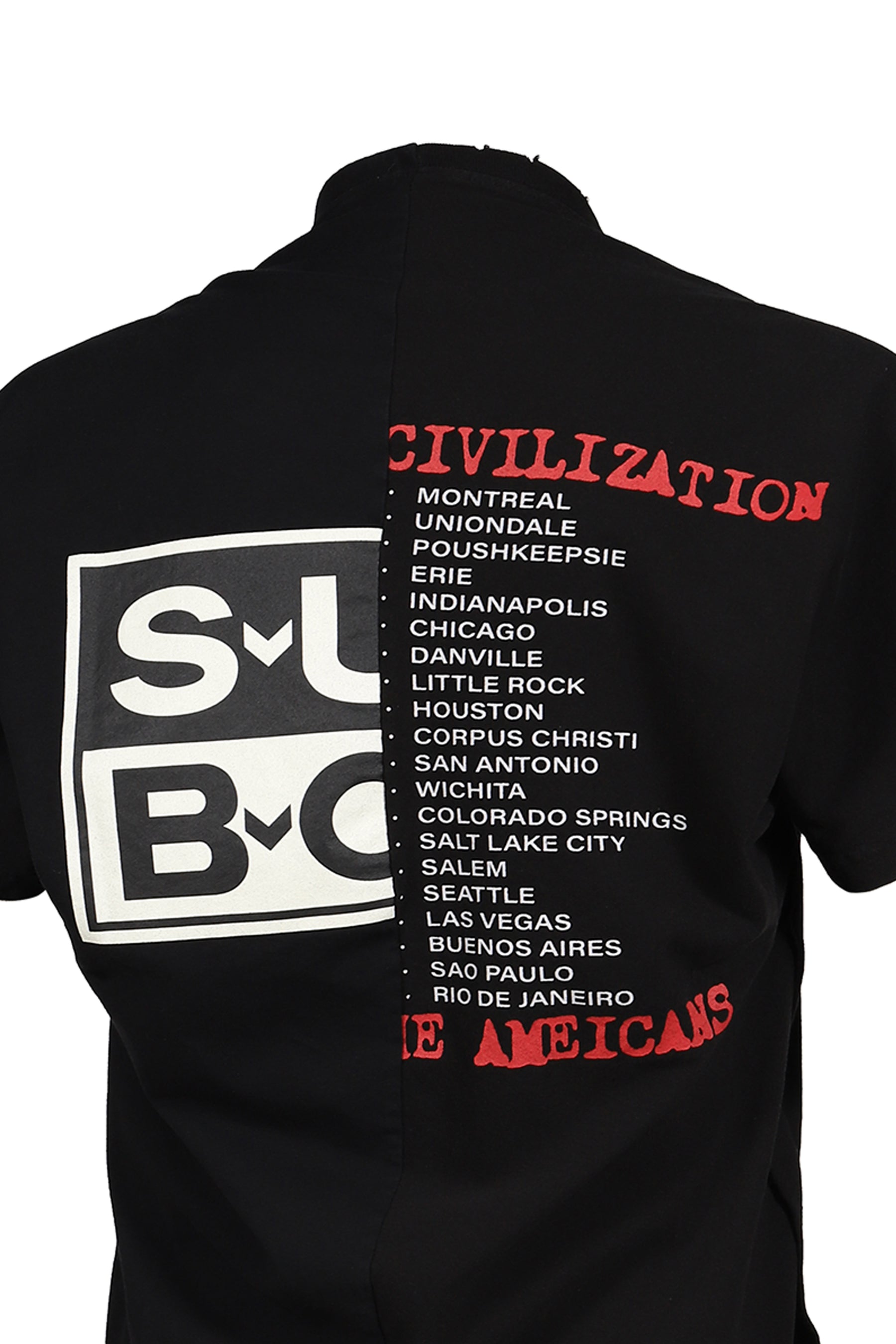FAKE SHOULDER SEAM T SHIRTS / BLK