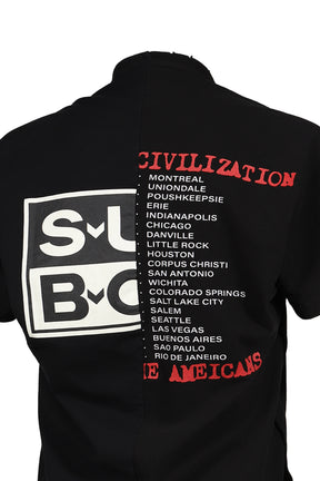 FAKE SHOULDER SEAM T SHIRTS / BLK