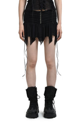 MICRO MINI GATHER SKIRTS / BLK
