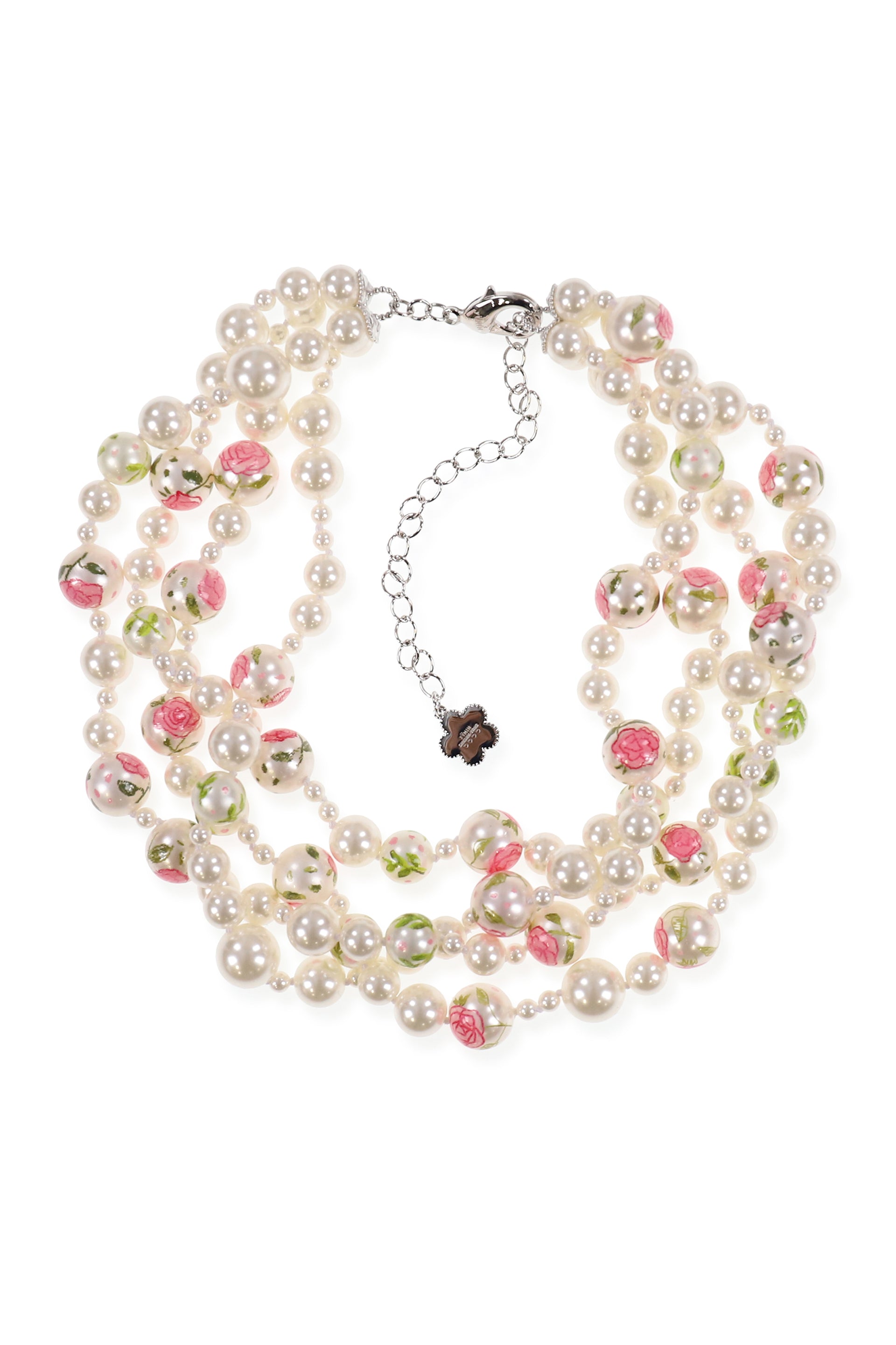 PAINTED PEARL LAYERED NECKLACE / PNK