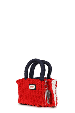 BUCKET BAG WITH FISH CHARM/RED 