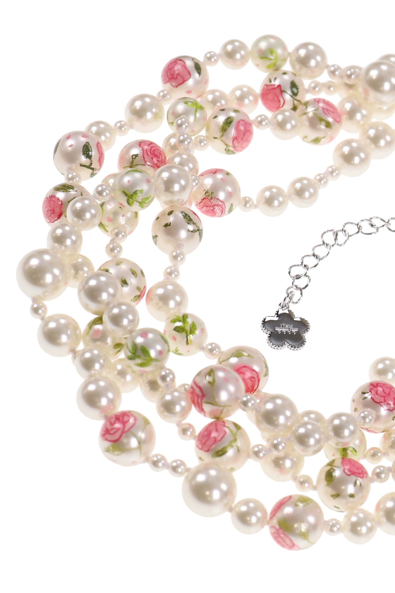 PAINTED PEARL LAYERED NECKLACE / PNK