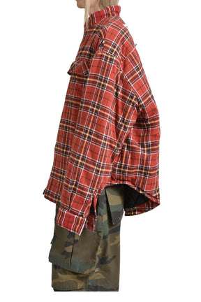 PADDED CHECK SHIRTS JACKET / RED