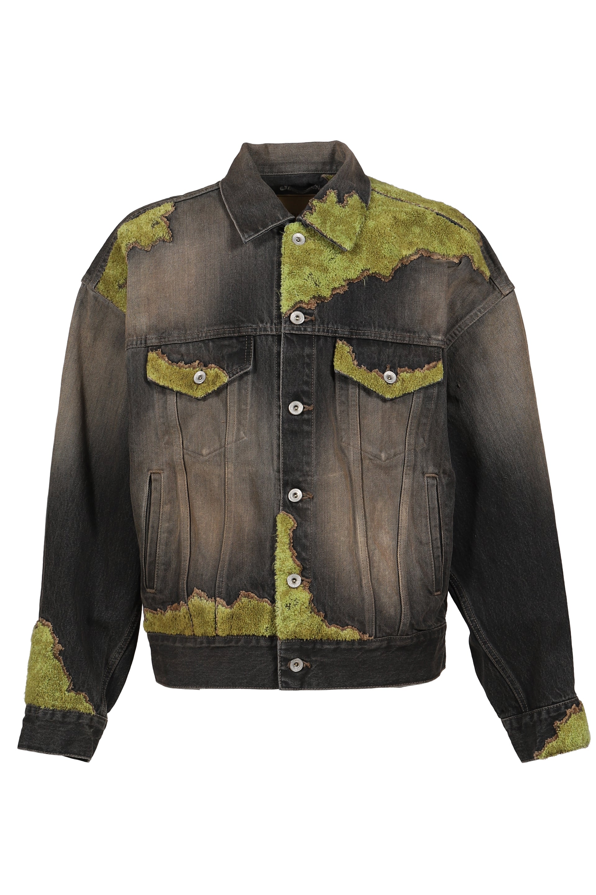 MOSS-GROWN WOOD DENIM JACKET / BLK