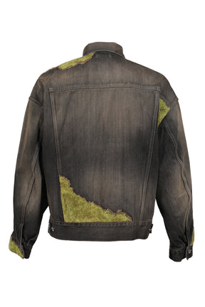 MOSS-GROWN WOOD DENIM JACKET / BLK