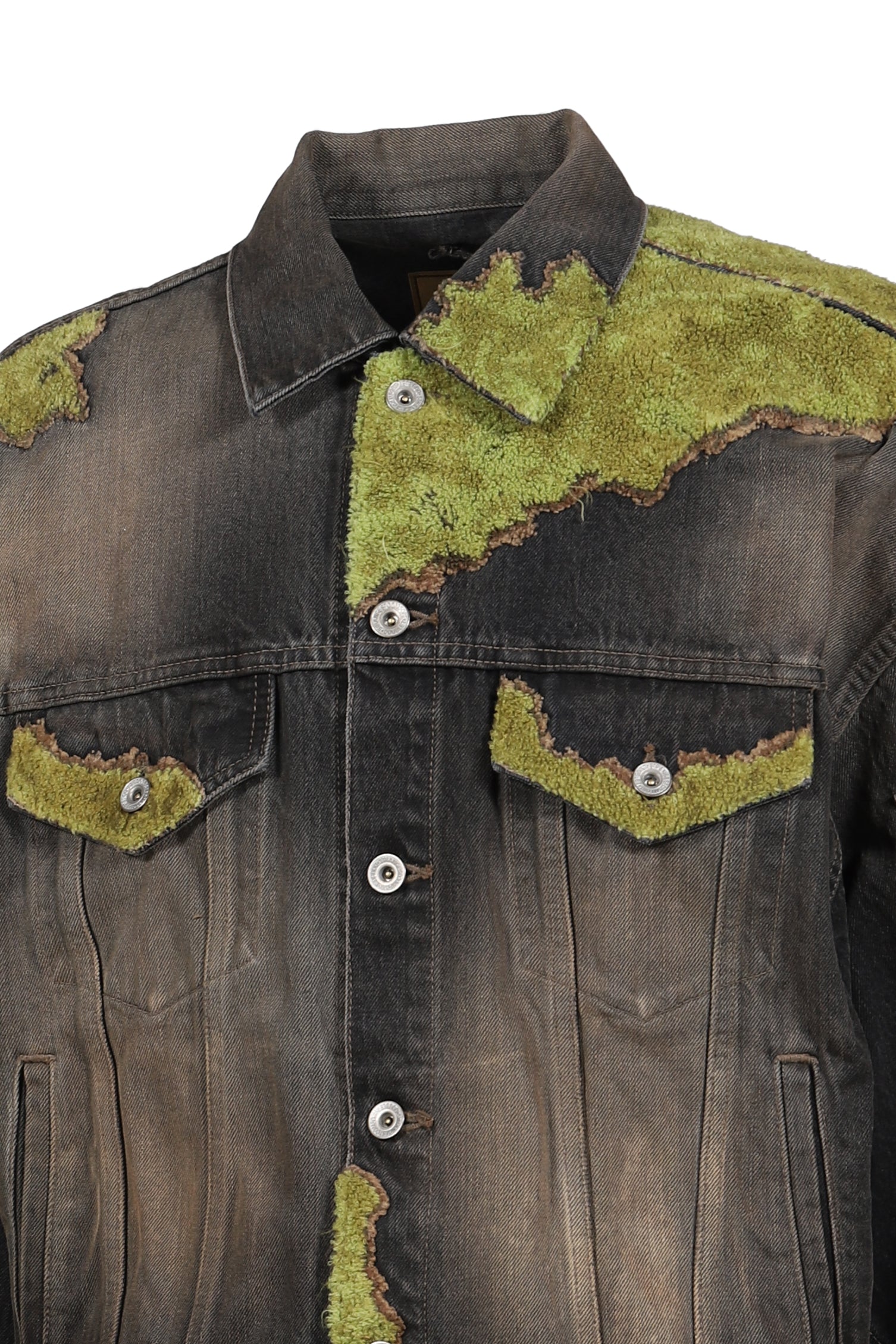 MOSS-GROWN WOOD DENIM JACKET / BLK