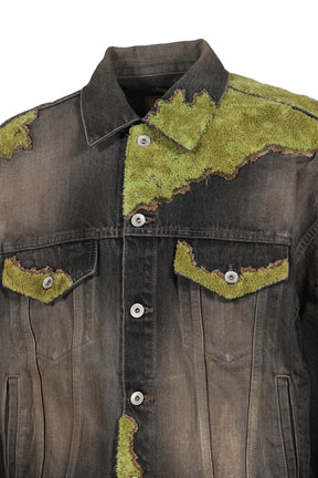 MOSS-GROWN WOOD DENIM JACKET / BLK