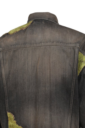 MOSS-GROWN WOOD DENIM JACKET / BLK