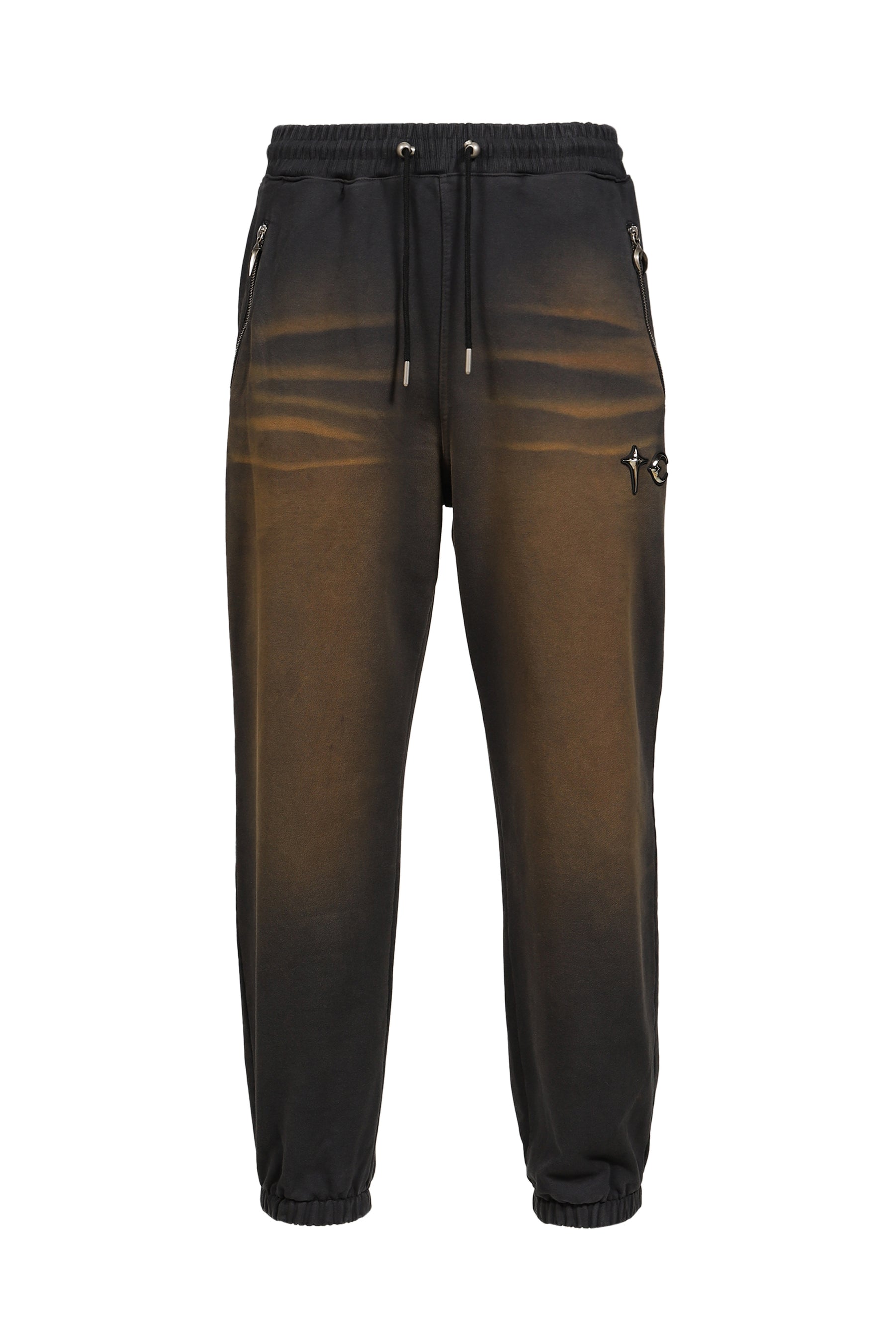 TC TWO TONE WASHED JOGGER PANTS / RUST BLK
