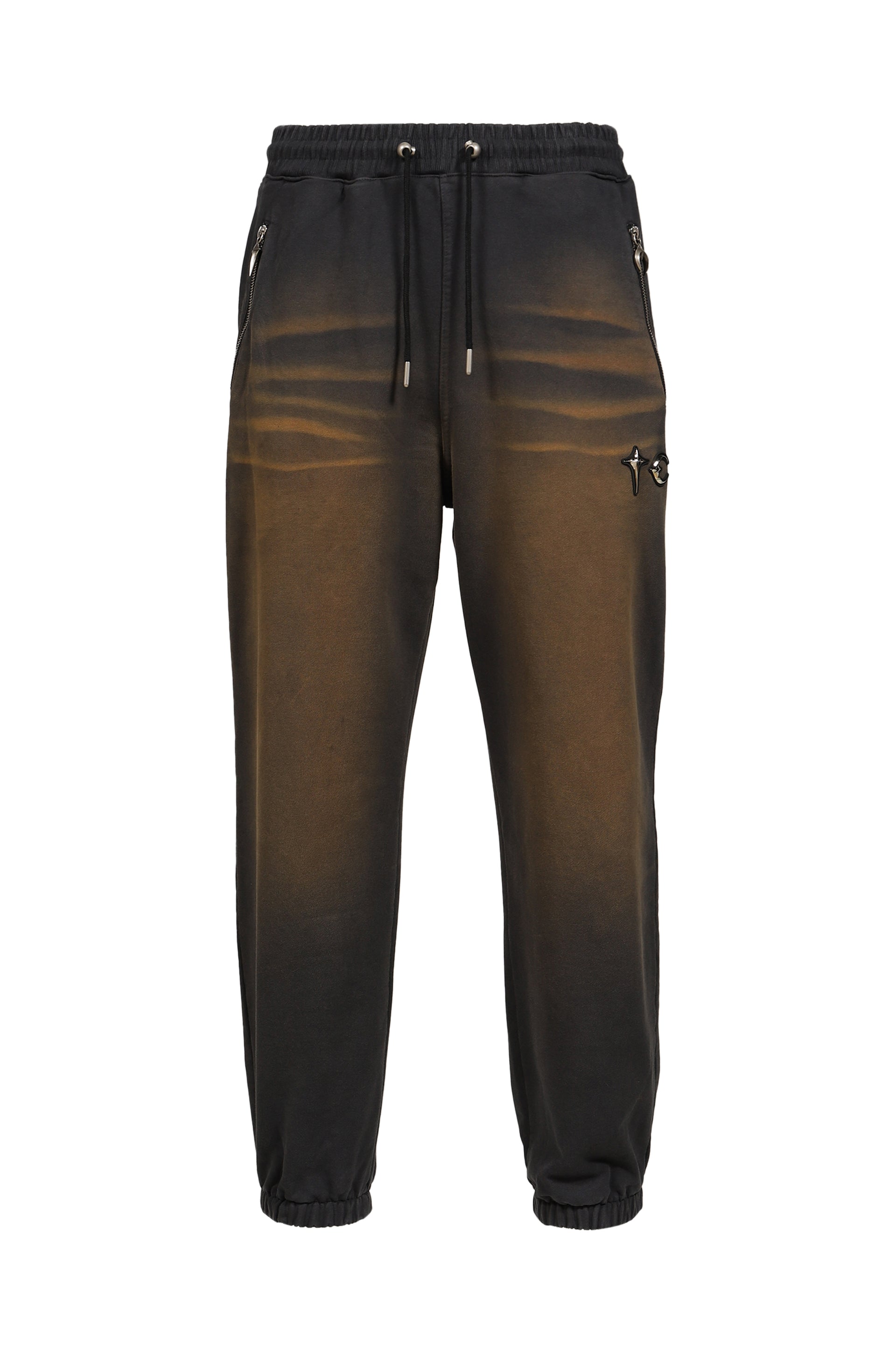 TC TWO TONE WASHED JOGGER PANTS / RUST BLK